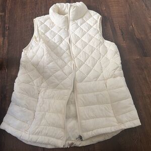 Quilted White Puffer Vest
